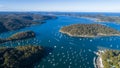 Cottage Point Ku-ring-gai area Northern Sydney Australia wharfs and boats Royalty Free Stock Photo