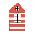 Cottage rustic cartoon isolated design white background line and fill style