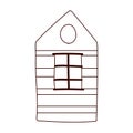 Cottage rustic cartoon isolated design white background line style