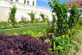 Cottage Schlosshof garden planted with perennials, vegetables and grape wine