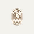 Cottage simple line art logo template vector illustration design. minimalist cabin,cottage, village house logo concept Royalty Free Stock Photo