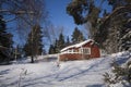 Cottage in snow Royalty Free Stock Photo