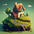 A Cottage on Top of a Hill