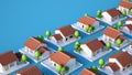 Cottage village. 3d illustration, 3d rendering