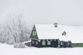 cottage in winter, Jizerske Mountains, Czech Republic