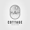 cottage and wooden house or lodge logo vector illustration design