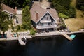 Cottages along lake Fairy viewed from Lions lookout, Huntsville, Ontario, Canada Royalty Free Stock Photo