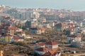 Cottages in Saint Vlas in Bulgaria, winter Royalty Free Stock Photo