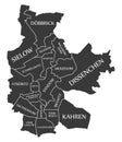 Cottbus City Map Germany DE labelled black illustration