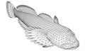 Cottidae fish polygonal lines illustration.