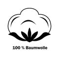 Cotton boll or flower. Line art icon for apps and websites