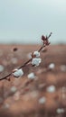 Cotton bolls on branches against a soft background