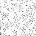 Cotton branches seamless pattern