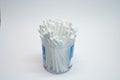 Cotton bud or cotton swab isolated on black background.