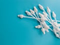 cotton buds close-up on a light background, for children, hygiene and ear cleaning Royalty Free Stock Photo