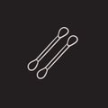 Cotton buds sketch icon.