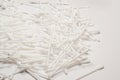 Cotton buds on an  white background. Royalty Free Stock Photo