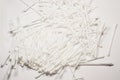 Cotton buds on an  white background. Royalty Free Stock Photo