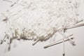 Cotton buds on an  white background. Royalty Free Stock Photo