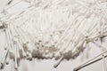 Cotton buds on an  white background. Royalty Free Stock Photo