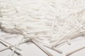 Cotton buds on an  white background. Royalty Free Stock Photo