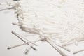 Cotton buds on an  white background. Royalty Free Stock Photo