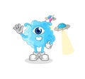Cotton candy alien cartoon mascot vector