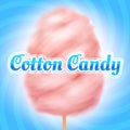 Cotton candy background. Candyfloss, kids sugar sweet dessert. Summer holiday vector poster