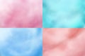 Cotton candy backgrounds. Realistic candyfloss sweet dessert vector textures Royalty Free Stock Photo