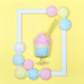 Cotton candy. Bright minimal style. Pastel marshmallows Royalty Free Stock Photo