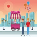 Cotton candy cart cartoon