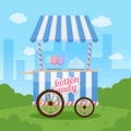 Cotton candy cart in the park. Royalty Free Stock Photo