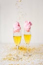 Cotton Candy Champagne Cocktail Royalty Free Stock Photo