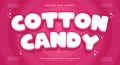 Cotton Candy Cute Style editable text effect Royalty Free Stock Photo