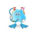 Cotton candy diver cartoon. cartoon mascot vector