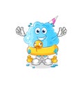 Cotton candy with duck buoy cartoon. cartoon mascot vector Royalty Free Stock Photo