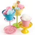 Cotton candy holders on white background Royalty Free Stock Photo
