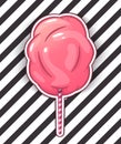 Cotton candy isolated illustration handmade.