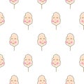 Cotton candy kawaii seamless vector pattern.