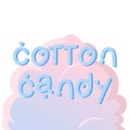 Cotton candy. Logo for dessert. Flat vector illustration for your design. Print poster, flyers, stickers, teeshirt. Royalty Free Stock Photo