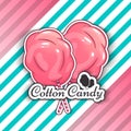 Cotton Candy Logo Emblem for Your Products, Vector Illustration of Handmade. Symbol of a cloud of sugar Royalty Free Stock Photo