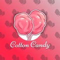 Cotton Candy Logo Emblem for Your Products, Vector Illustration of Handmade. Symbol of a cloud of sugar Royalty Free Stock Photo