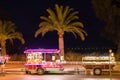 Cotton candy neon trailer selling sweets candy at Rethymno resort Royalty Free Stock Photo