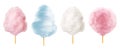 Cotton candy. Sugar clouds 3d vector icon set Royalty Free Stock Photo