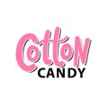 Cotton candy. Text logo lettering. Hand drawn vector illustration. Royalty Free Stock Photo