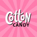 Cotton candy. Text logo lettering. Hand drawn vector illustration. Royalty Free Stock Photo