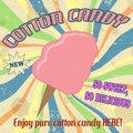 Cotton candy vintage poster Royalty Free Stock Photo