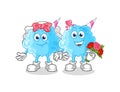 Cotton candy wedding cartoon. cartoon mascot vector