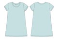 Cotton chemise technical sketch. Eggshell blue color. Nightdress for woman