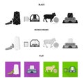 Cotton, coil, thread, pest, and other web icon in black, flat, monochrome style. Textiles, industry, gear icons in set